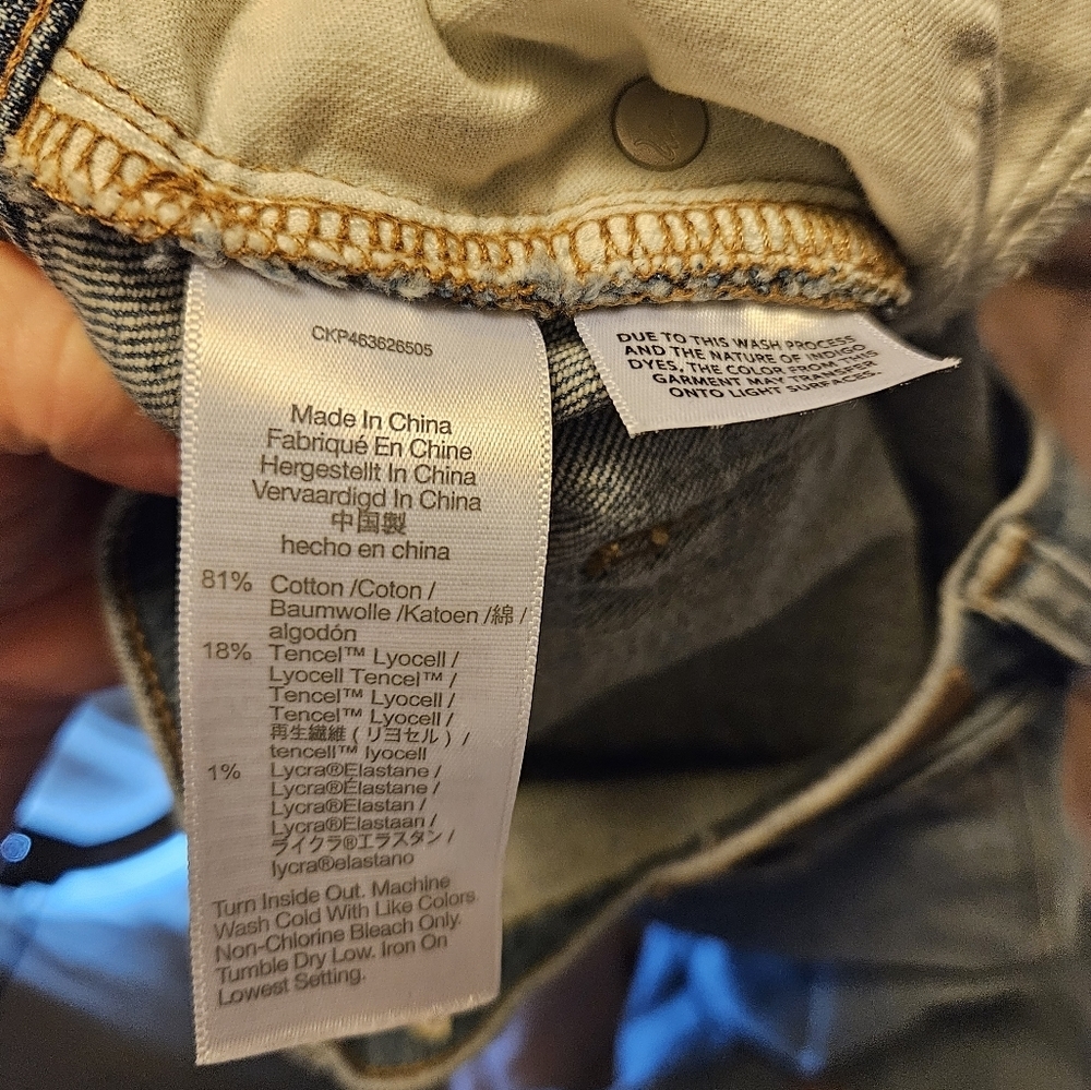Madewell Slim Boy Indigo Fair Trade Distressed Jeans size 25 - Picture 5 of 7
